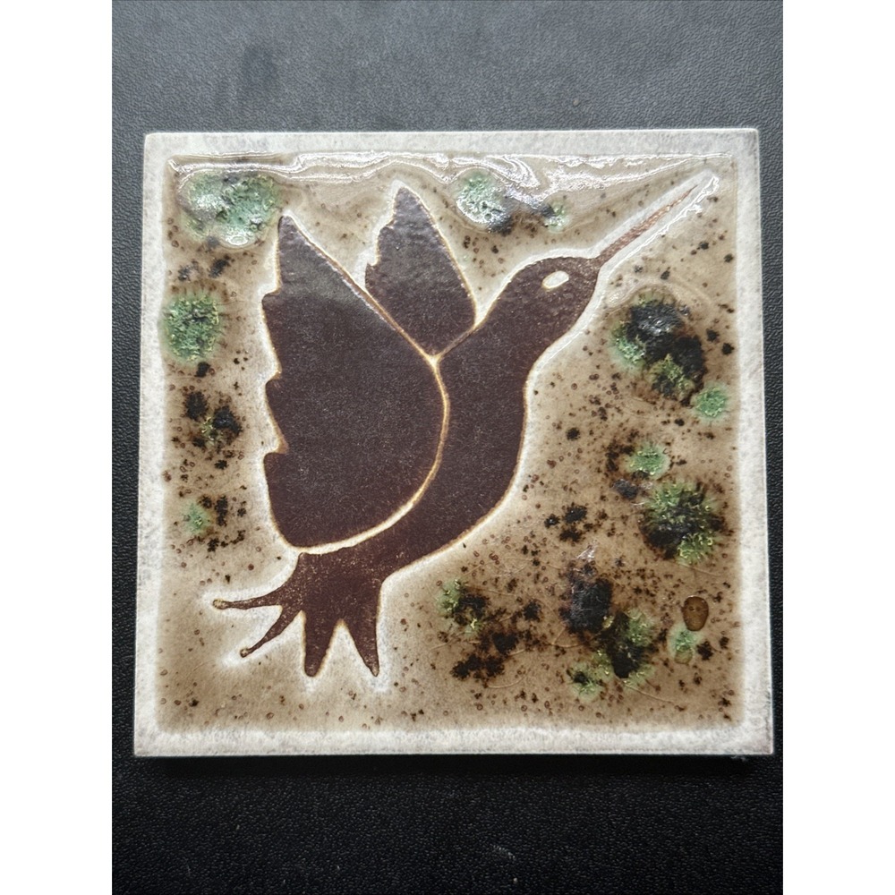 Hummingbird 4x4 Tile Coaster Earth Tones Decor Table Top